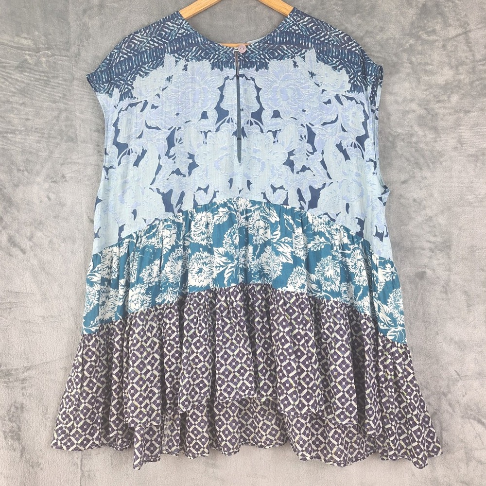 Free People Top Large Boho Gotta Have You Floral Tiered Tunic Oversized Flowy